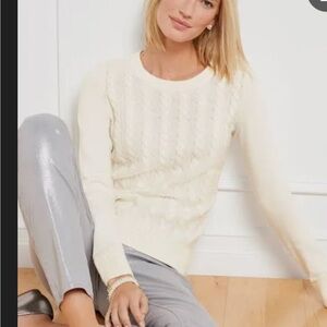 Talbots | Women's Cream Cable Knit Sweater | Sz S
